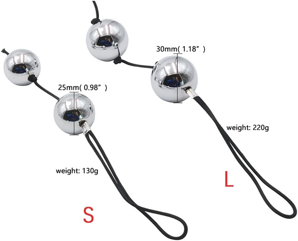 Stainless Steel Balls Chain with 2 Balls Anus Dilator Metal Beads SM Plug for Women G-Spot Masturbator Men Couples Fetish Shower Sex Toys (2-Piece Set) – Bild 2