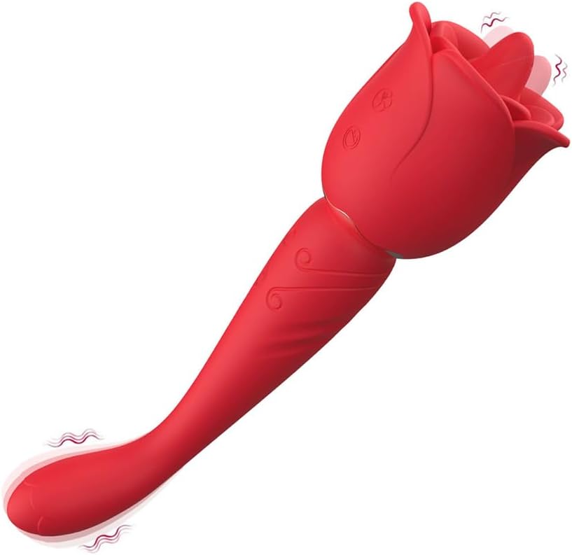 Xuomt Clitoris and G-Spot Tongue Vibrator 2 in 1 Rechargeable Mini Rose Tongue Licking Vagina Stimulator Smart Female Masturbator Nipple Massager Erotic Sex Toy Suitable for Female Couples – Bild 6