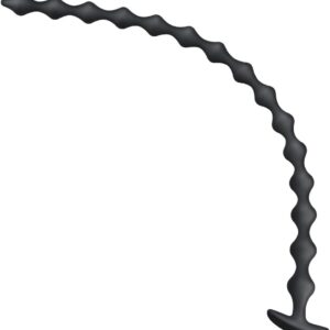 Silicone Chain Plug with 15 Balls 58 cm Extra Long Balls Sex Toy Anus Masturbator Beads Butt Plug for Women Men Couples Super Flexible Dildo Spreader Black