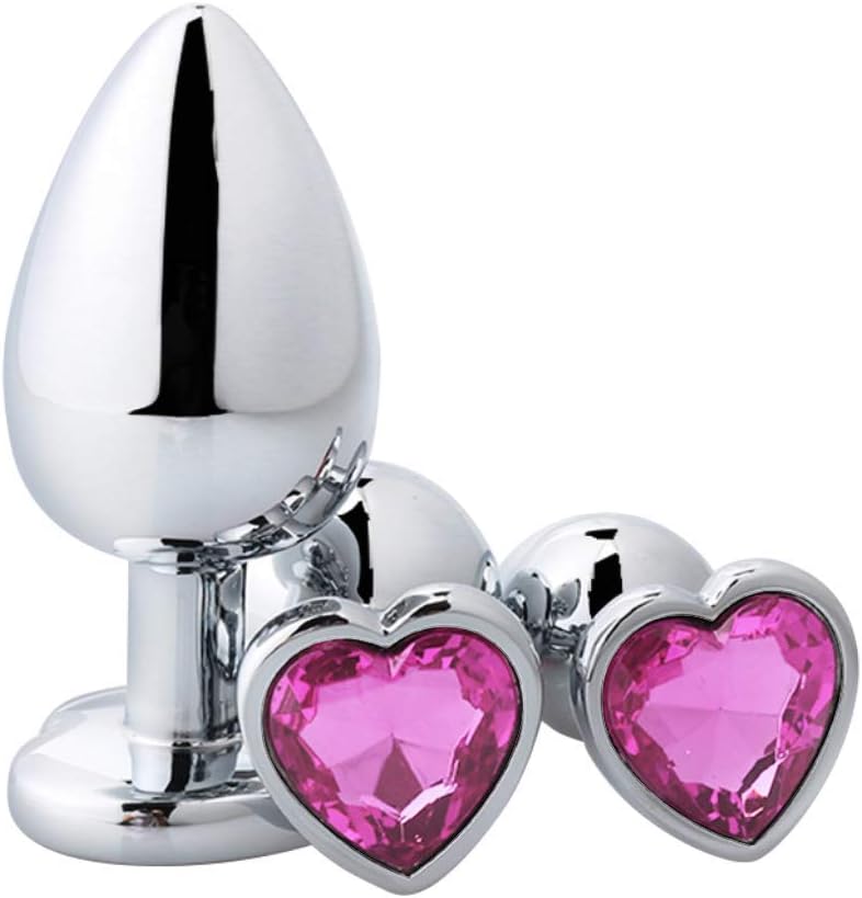 SXOVO Stainless Steel Butt Plug with Crystal, Sex Toy l rose red – Bild 6