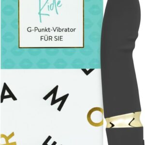 AMORELIE Ride G-Spot Vibrator 18.5 cm for Her Waterproof with Battery (Black)