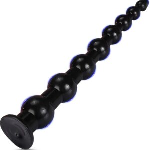 BDSMAGE 45 cm Large Plug, Giant Butt Plug, Dildo, XXL Toys, Stretcher, Bead Dilo Tail, Expander with Suction Cup, Erotic Sex Toy from 18 for Couples, Women, Men (Black)