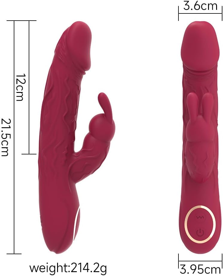 Jinqian Quiet and Strong Dildo Vibrator for Women, G-Spot Vibrators with Clitoral Stimulation for Women, 10 Vibration Modes, Rabbit Vibrator, Erotic Sex Toy for Couples, Extreme Sex – Bild 4
