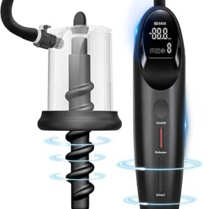 Electric Plug, Pump, Sex Toy for Men, Plug Made of Silicone, Vacuum Pump, Spiral Ass Plug, Prostate SM, Game, Extreme Stimulation, Plug, Sex Toy for Couples (Standard)