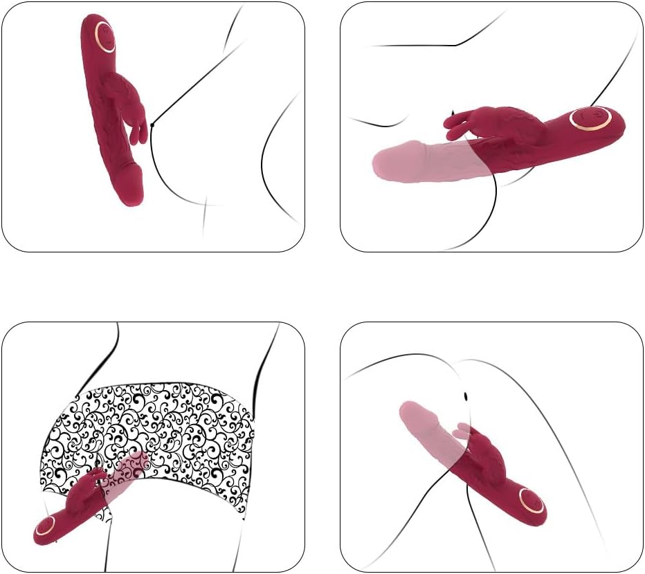 Jinqian Quiet and Strong Dildo Vibrator for Women, G-Spot Vibrators with Clitoral Stimulation for Women, 10 Vibration Modes, Rabbit Vibrator, Erotic Sex Toy for Couples, Extreme Sex – Bild 3