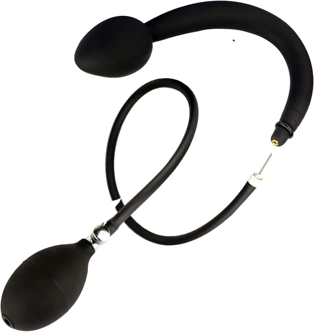 Inflatable Silicone Plug from 2.9 to 9.5 cm with Metal Ball Inflatable XXL Butt Plug with Vibration Effect & Valve Pump Plug for Women & BDSMS Lovers Pump Dildo Fetish Sex Toys FOPS D22-8 (M)