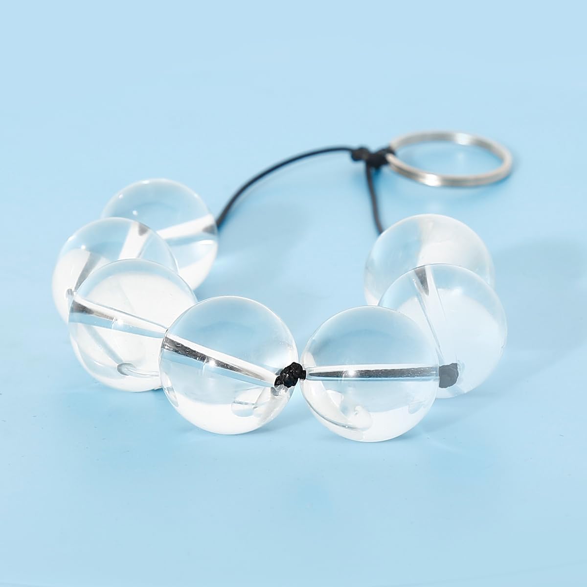Glass Beads, Crystal Butt Plug, 8 Training Beads, Chain, Sex Toy for Men, Prostate Massager, Transparent Beads, Vagina, Plug, Adults, Erotic Toy for Couples - M – Bild 6
