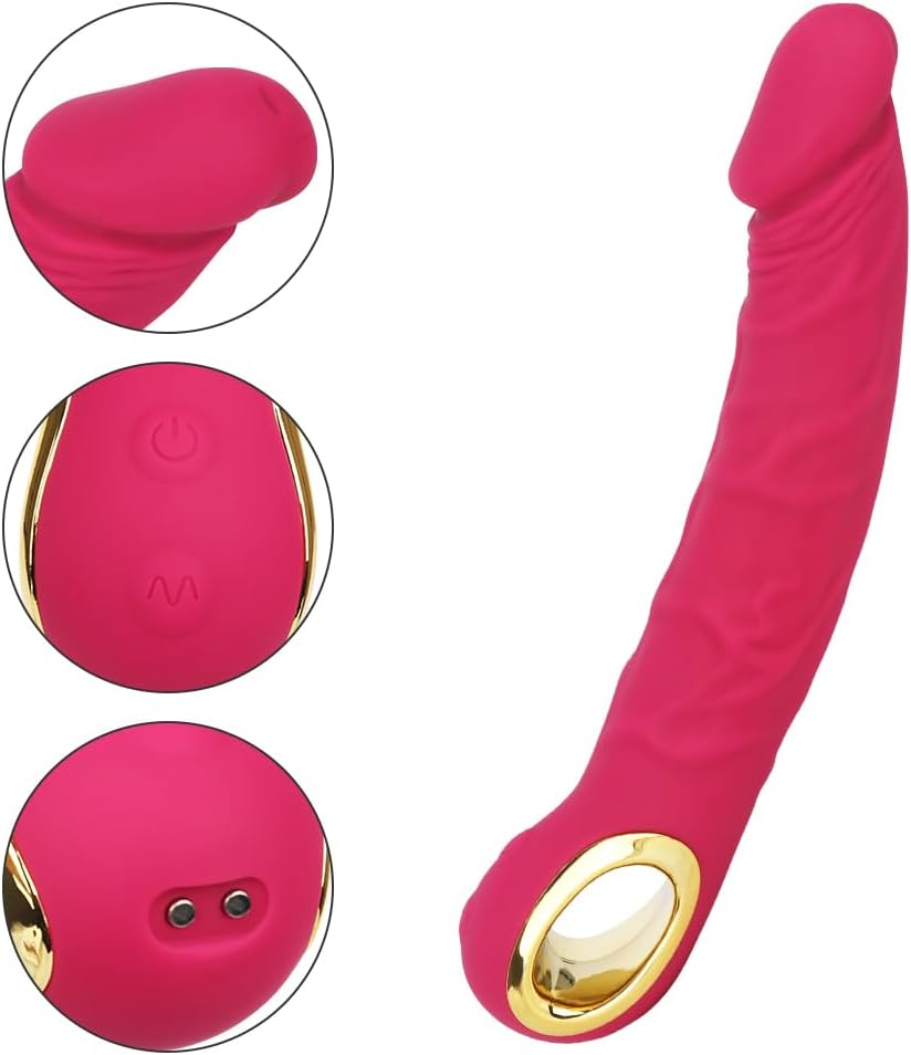 GKLWEJ G-Spot Vibrators, 22.1 cm/8.7 Inch Silicone Classic Vibrator Vibration for Women with Ring, Clitoris Vibration for Women with 10 Modes Vibrators, Sex Toy for Couples, Massage Stick – Bild 4