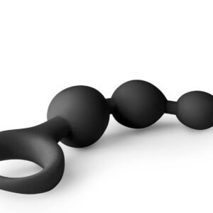 Dildo Balls Chain Plug Made of Silicone in Black Fetish Chain with 3 Balls