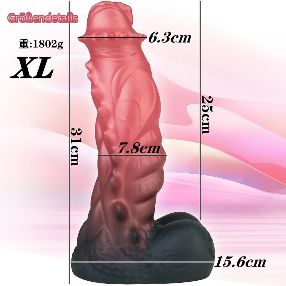 Veyjuns XXL Monster Dildo Alien Realistic Fantasy Dildo Silicone with Suction Cup Giant Plug G-Spot Stimulator Soft Dildo Sex Toy for Men Women Couples (S) – Bild 7