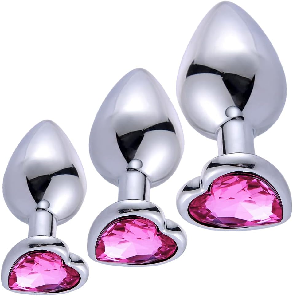 SXOVO Stainless Steel Butt Plug with Crystal, Sex Toy l rose red – Bild 5
