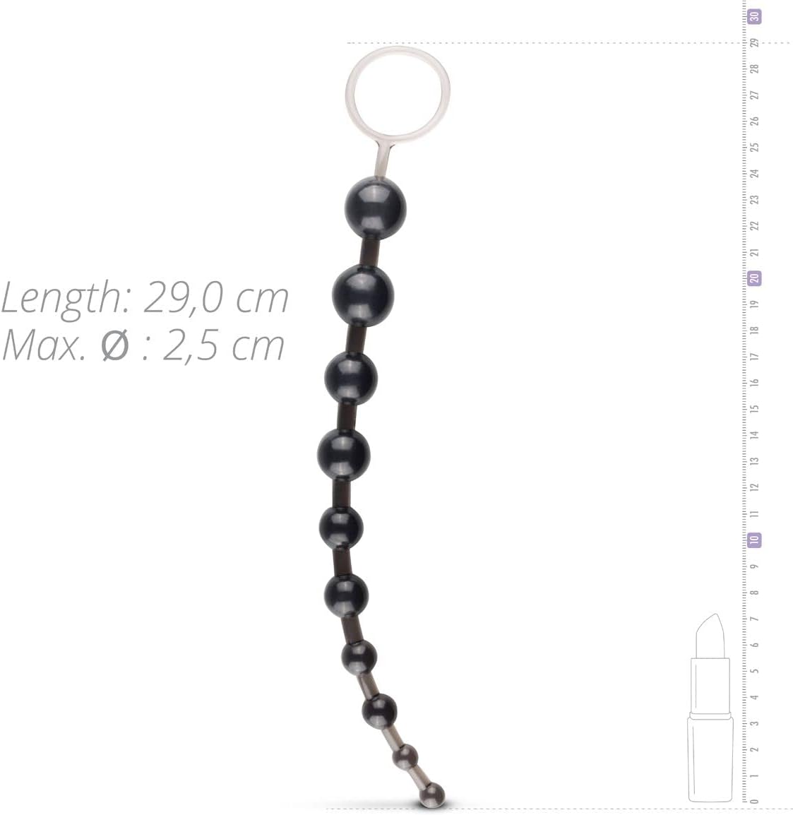 Necklace with Ring, Robust Material, Flexible, Black Easytoys – Bild 4