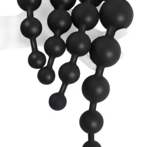 Flexible Silicone Chain Balls with 3/4/5/6 Beads Beads Plugs Trainer Butt Plug Anus Dilator Masturbation G-spot Sex Toy for Men Women Black 3 Balls