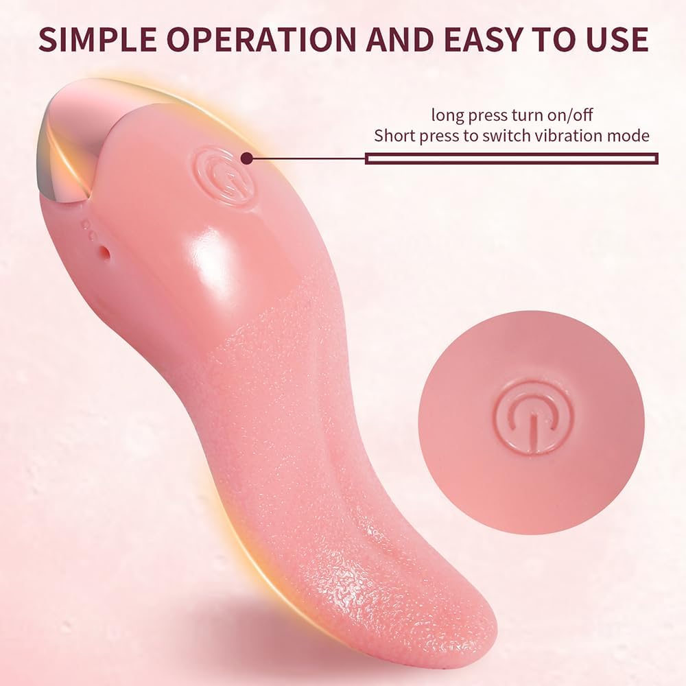 Xuomt Realistic Tongue Vibrator with 10 Vibration Modes, G-Spot Vagina Stimulator, Smart Female Masturbator, Nipple Stimulation of the Clitoris, Oral Dildo, Sex Toy for Women, Couples (Pink) – Bild 8