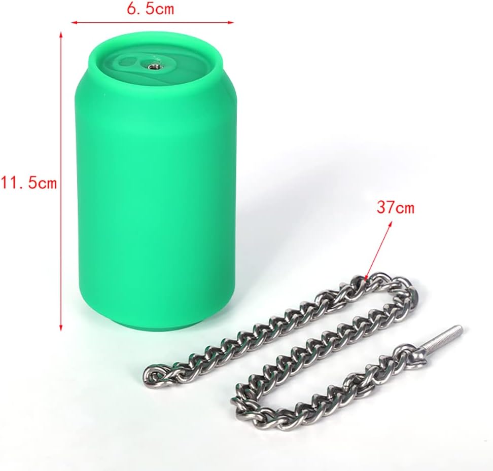 Jixaxe Liquid Silicone Plug with Stainless Steel Chain Cola Cans Shape Butt Plug Balls Chain Butt Plug Anus Dilator Stimulator Sex Toy for Couples Women Men (Green) – Bild 2