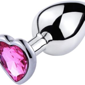 SXOVO Stainless Steel Butt Plug with Crystal, Sex Toy l rose red