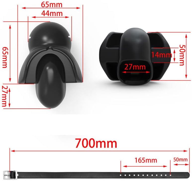 Jomyu BDSM Silicone Ball Gag Tongue Fixation with Ball Gag Adjustable Slaves Fetish Sex Game Sex Toy for Couples Women Men Extreme (Red) – Bild 2