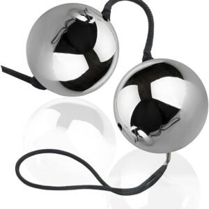 Stainless Steel Balls Chain with 2 Balls Anus Dilator Metal Beads SM Plug for Women G-Spot Masturbator Men Couples Fetish Shower Sex Toys (2-Piece Set)