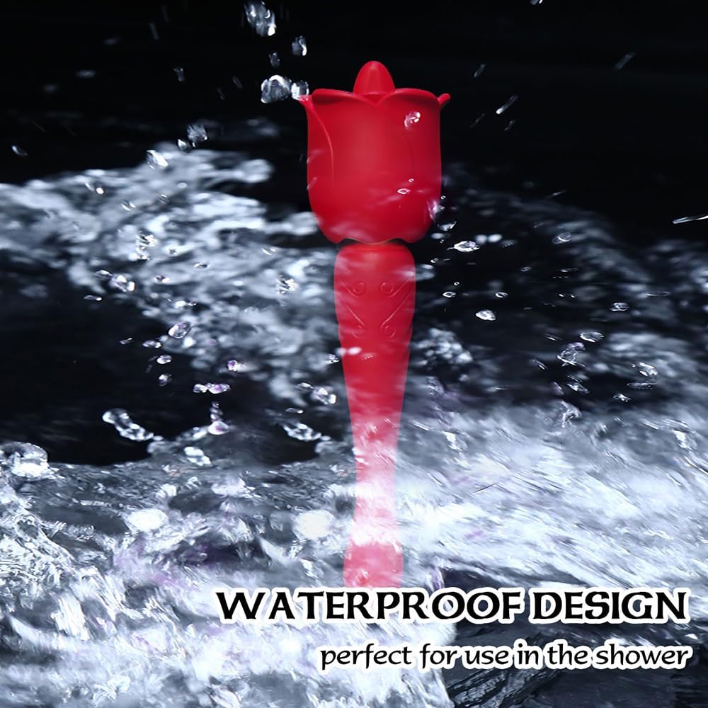 Xuomt Clitoris and G-Spot Tongue Vibrator 2 in 1 Rechargeable Mini Rose Tongue Licking Vagina Stimulator Smart Female Masturbator Nipple Massager Erotic Sex Toy Suitable for Female Couples – Bild 5