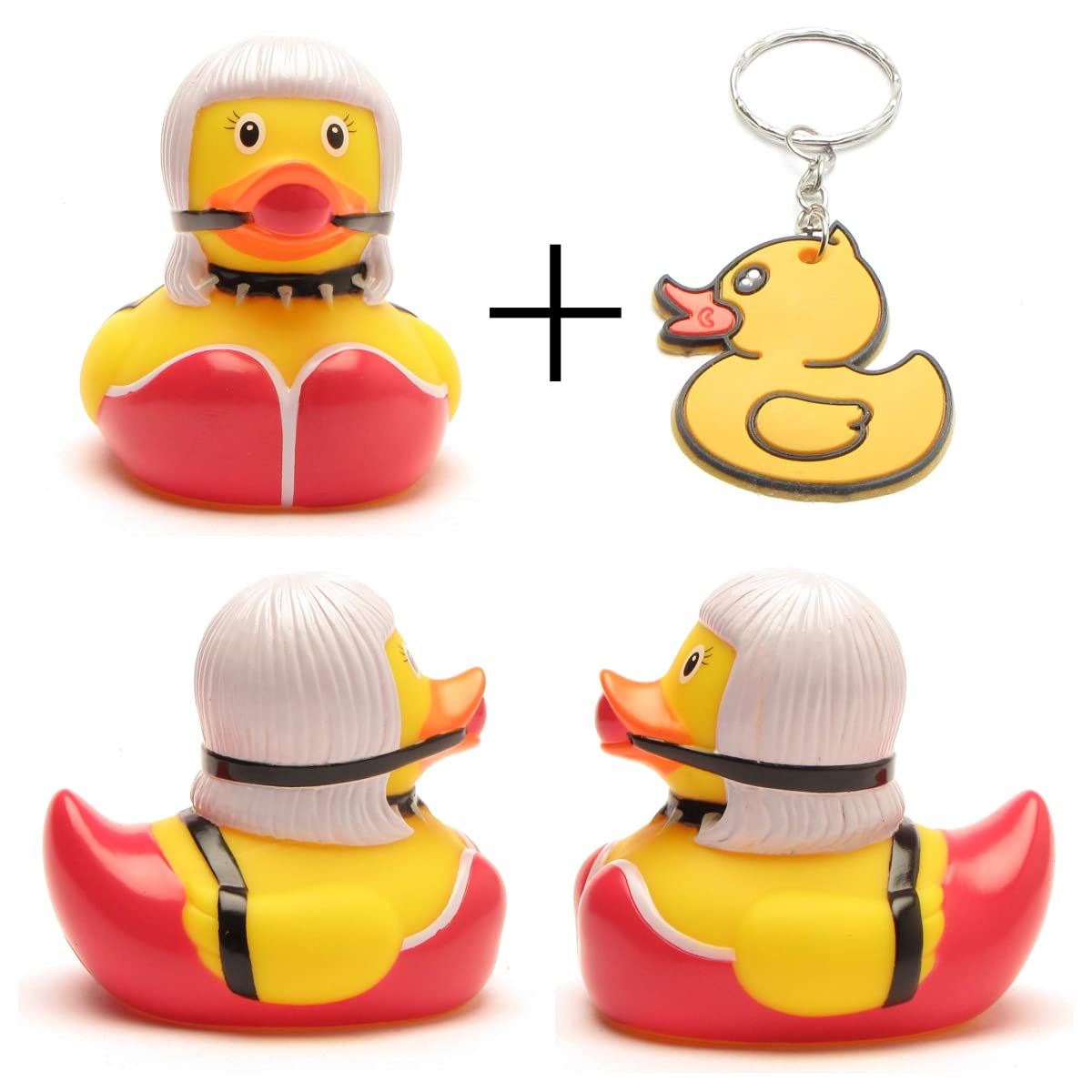 Duckshop I Bath Duck SM Bondage I Squeaky Part L: 8.5 cm I Includes Squeaky Duck Keyring in Set I Gift Adults I Present Collector – Bild 3