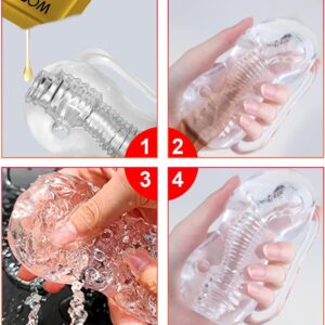 Male Masturbator Pocket Pussy Sex Toy for Men Doll, Realistic 3D Masturbation Erotic Manual Cup Masturbators Glans Stimulation Pocket Pussy Sex Toy for Men Solo