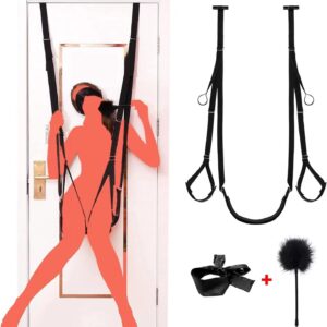 Love Swing for Adults, Adjustable Door Frame Swing, Bondage & BDSM Set, Includes Eye Mask and Paddle, for Couples