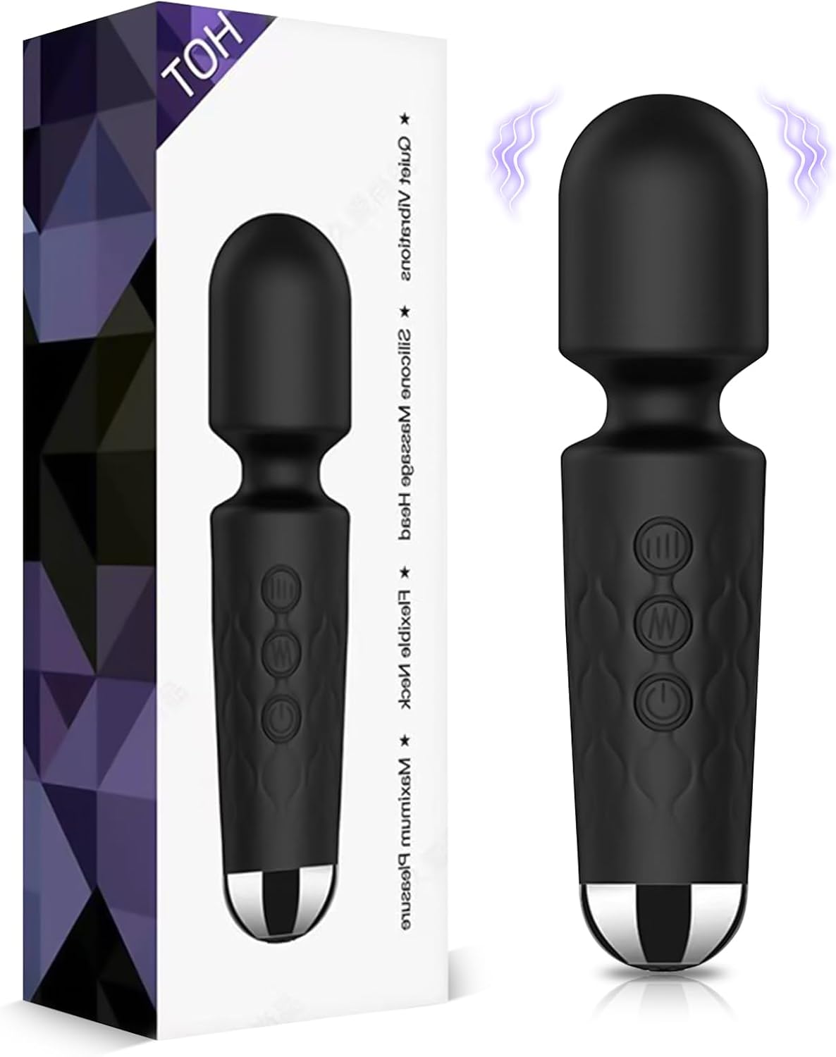 Vibration for Women Vibrator Massage Stick Massager, Electric Handheld Wireless Hand Massager, Soft Silicone Stick Massager with 20 Different Vibrations