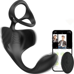 LYAMais Ring Belt App Controlled Couple Vibrator Sex Toy Remote Control Sex Toy with 9 Vibration Modes Prostate Stimulation Cock Ring Sex Toy Vibrator Died for Men Couples
