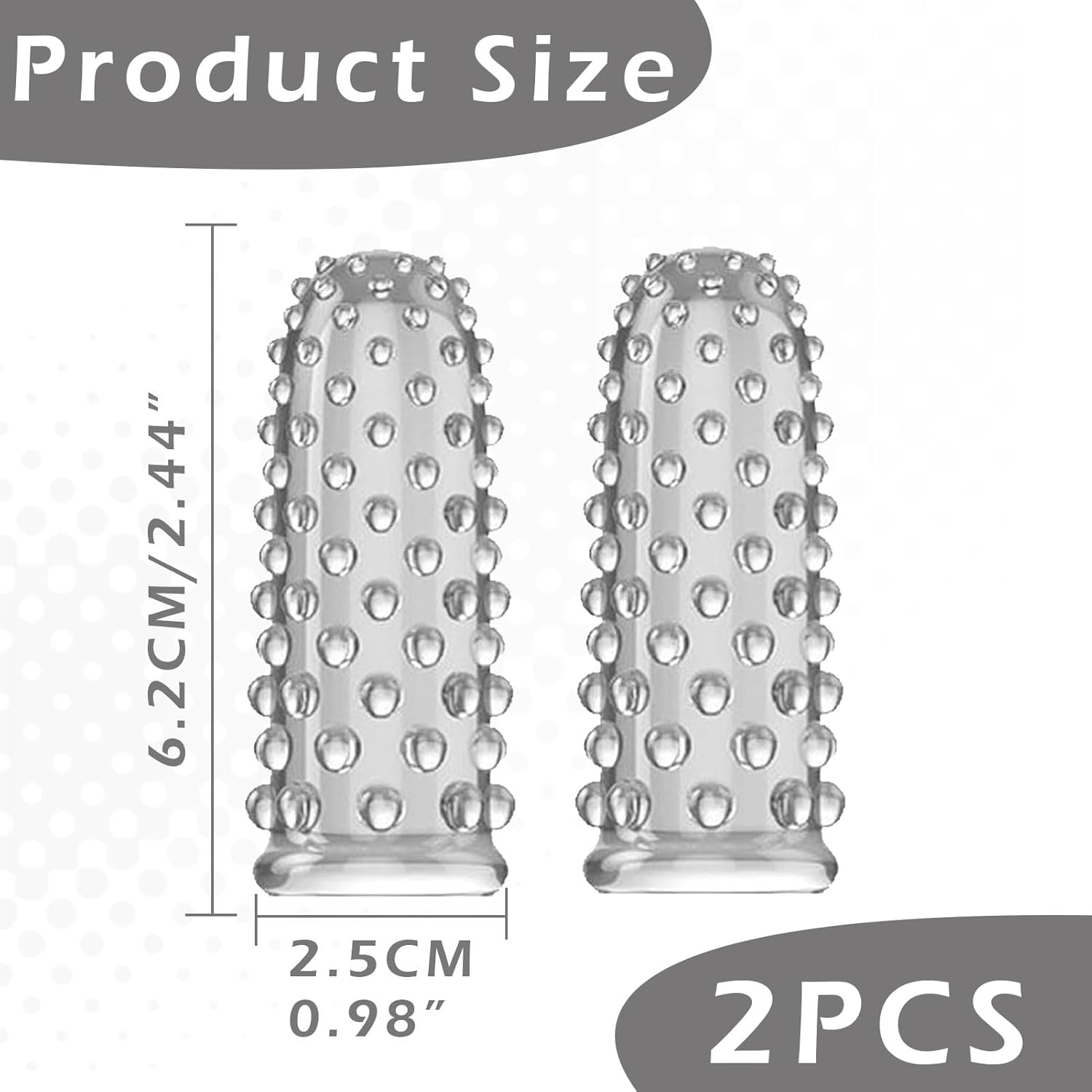 Set of 2 Finger Sleeves, Sex Finger Ticklers Sleeve Fingertip, Finger Sleeves Clear Finger Covers Vibrator Accessories, Finger Sleeves Silicone Masturbation, Single Finger Sleeves Set for Men – Bild 2