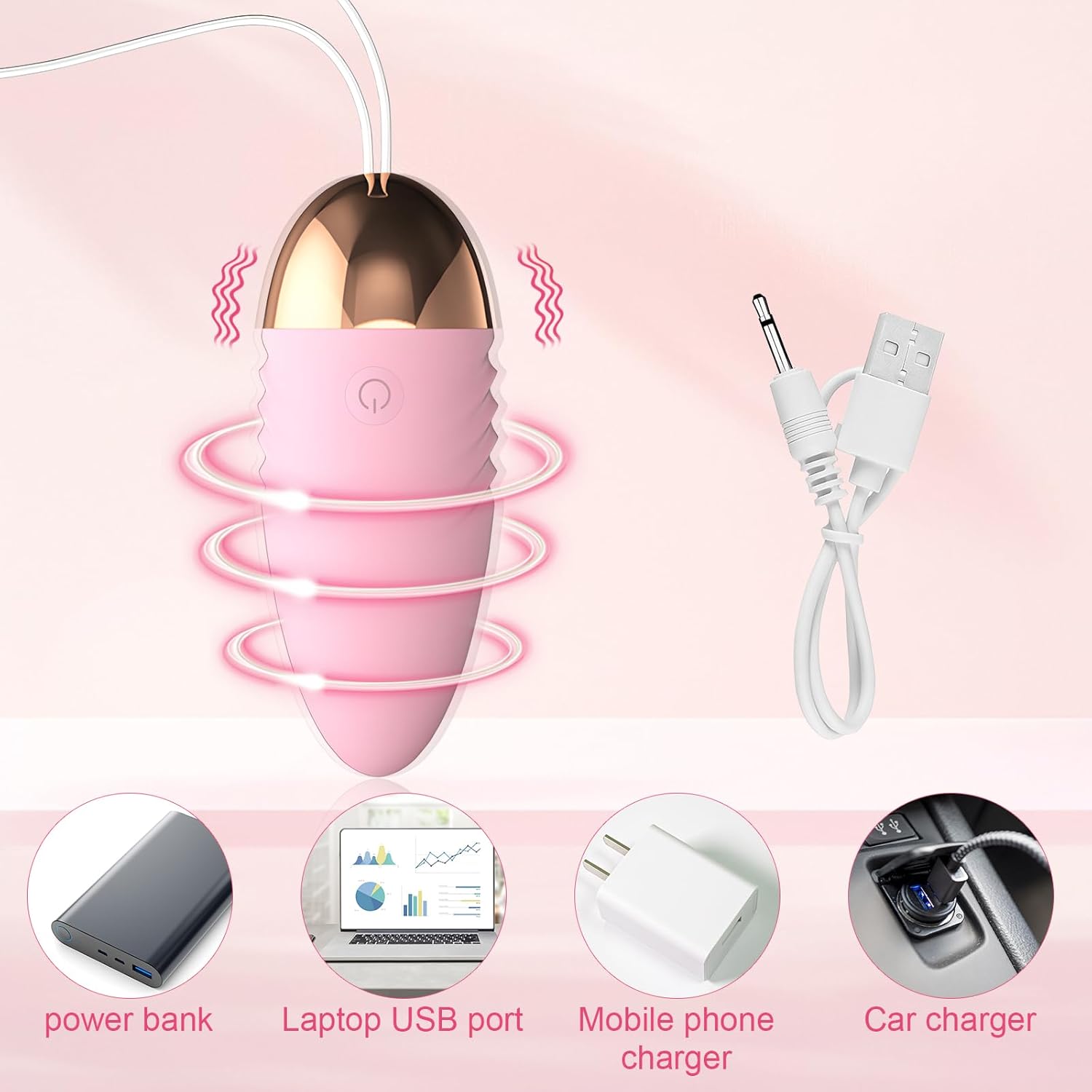 App Vibration Vibrator: Oziral Mini Vibrator for Women with 10 Vibration Modes for G-Spot & Clitoris Love Balls with Remote Control Sex Toy for Couples and Women Rechargeable Pink – Bild 6