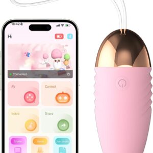 App Vibration Vibrator: Oziral Mini Vibrator for Women with 10 Vibration Modes for G-Spot & Clitoris Love Balls with Remote Control Sex Toy for Couples and Women Rechargeable Pink