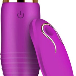 FOPS M17-16 Vibrator with Remote Control for Women, 20 Vibration Modes, Mini Vibrator, 8 x 3 cm, Purple, Quiet Eggs, Remote Controlled Clitoride Stimulator