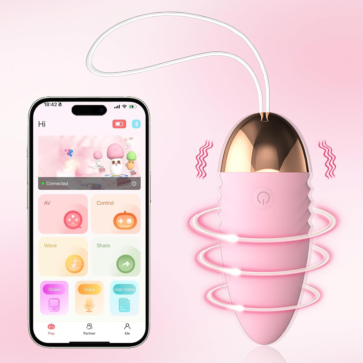App Vibration Vibrator: Oziral Mini Vibrator for Women with 10 Vibration Modes for G-Spot & Clitoris Love Balls with Remote Control Sex Toy for Couples and Women Rechargeable Pink – Bild 5