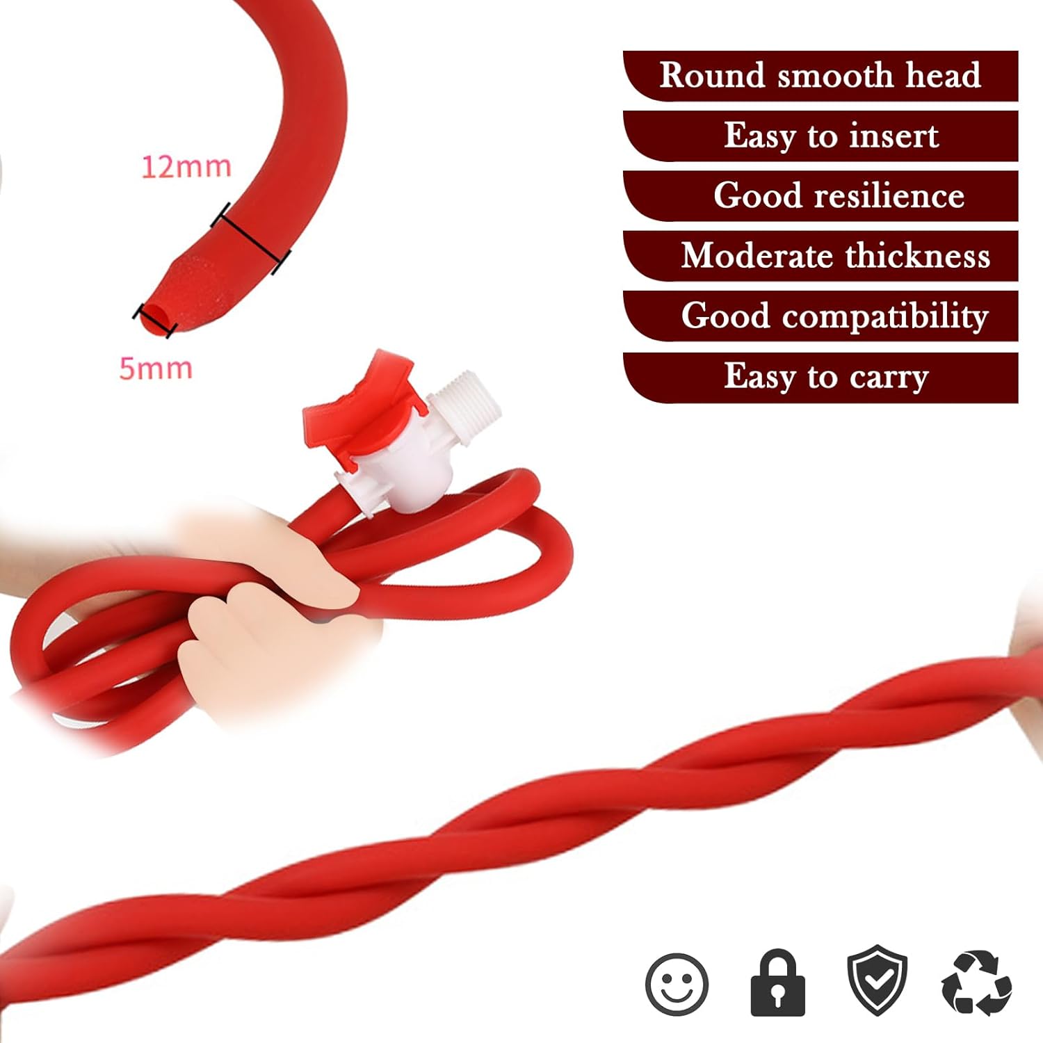 200 cm Shower Butt Plug Red, Enema for Intestinal Cleansing (with Valve Prevents Backflow), Enema Plug, Enema Plug Dildo, Shower Woman, Shower Men, Shower, Sex Toy Both – Bild 2