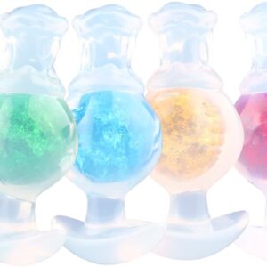 Plug Butt Plug with Glass Ball Silicone Thick Balls Plug Sex Toy Suitable for Beginners for Women Men Couples (Pink)