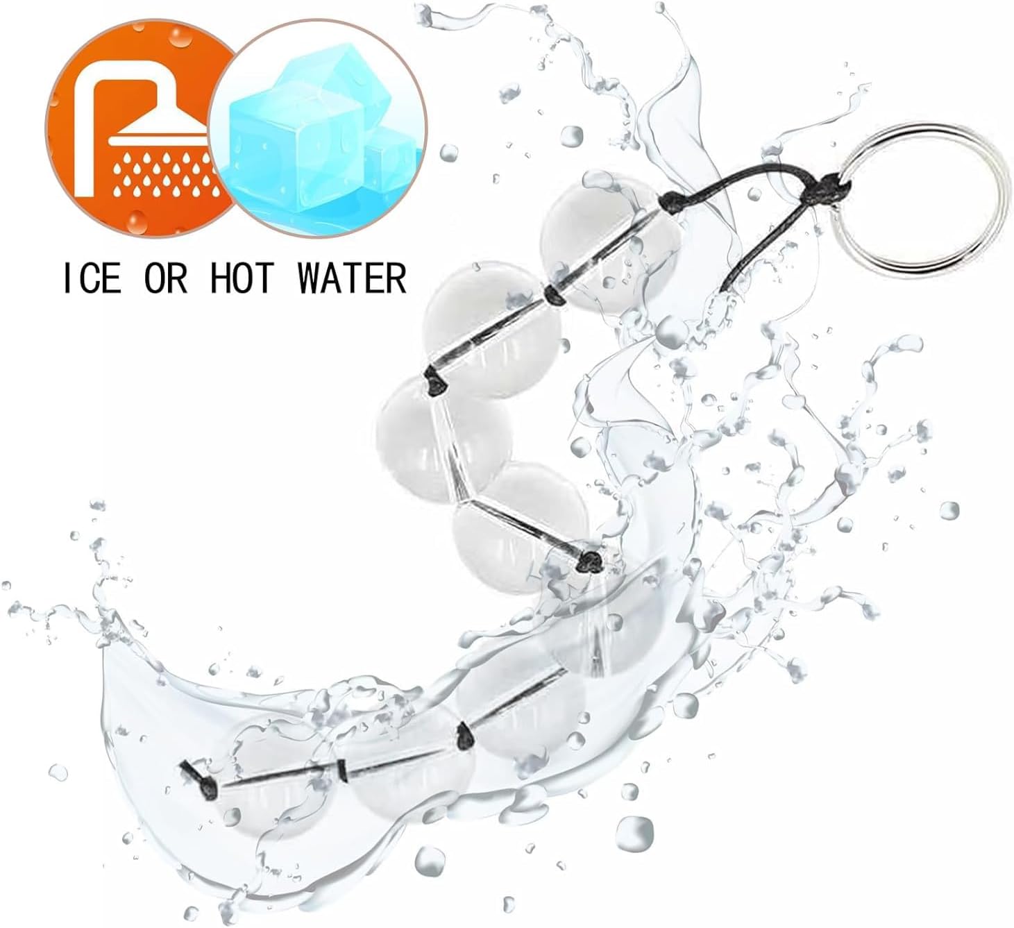 Glass Beads, Crystal Butt Plug, 8 Training Beads, Chain, Sex Toy for Men, Prostate Massager, Transparent Beads, Vagina, Plug, Adults, Erotic Toy for Couples - M – Bild 4