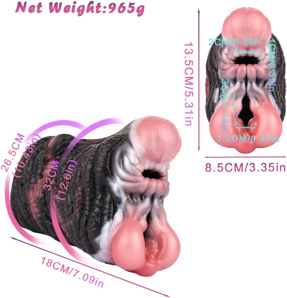 Veyjuns 2 in 1 Realistic Animal Monster Masturbator Pocket Pussy Sexy Double Channel Sex Toy for Men Pockets Pussy Compact Vagina Realistic Pocket Pussy (Elephant 2 Channels) – Bild 6