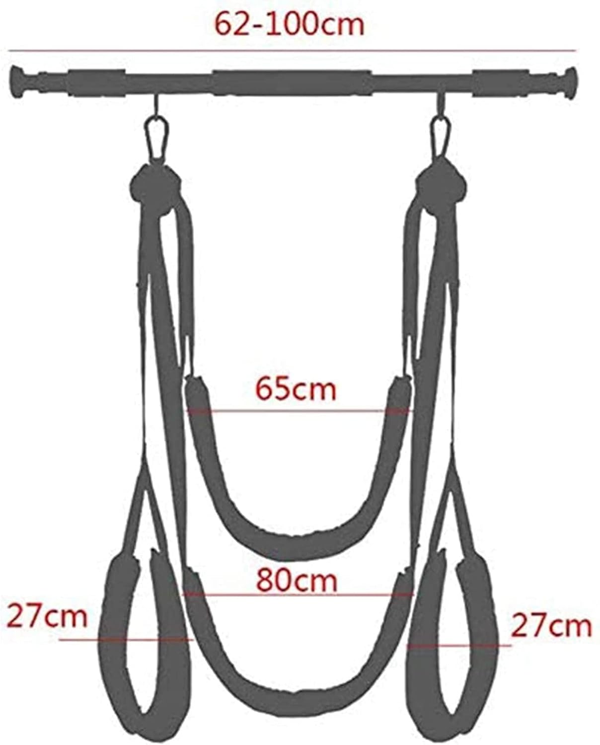Couples Fantasy Sex Swing, Adult Indoor Love Swings with Adjustable Nylon Belt and Stainless Steel Support Bar, SM Fetish Erotic Door Swing Sex Toy – Bild 3