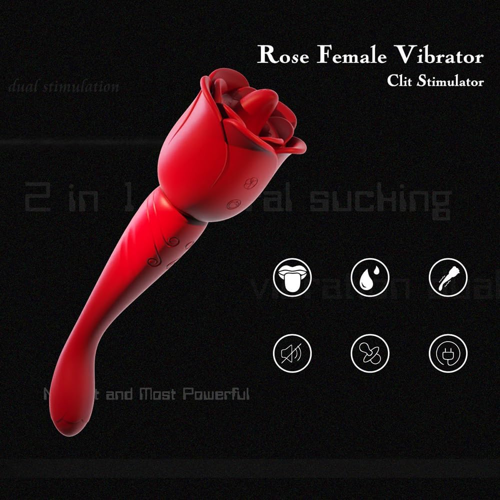 Xuomt Clitoris and G-Spot Tongue Vibrator 2 in 1 Rechargeable Mini Rose Tongue Licking Vagina Stimulator Smart Female Masturbator Nipple Massager Erotic Sex Toy Suitable for Female Couples – Bild 4