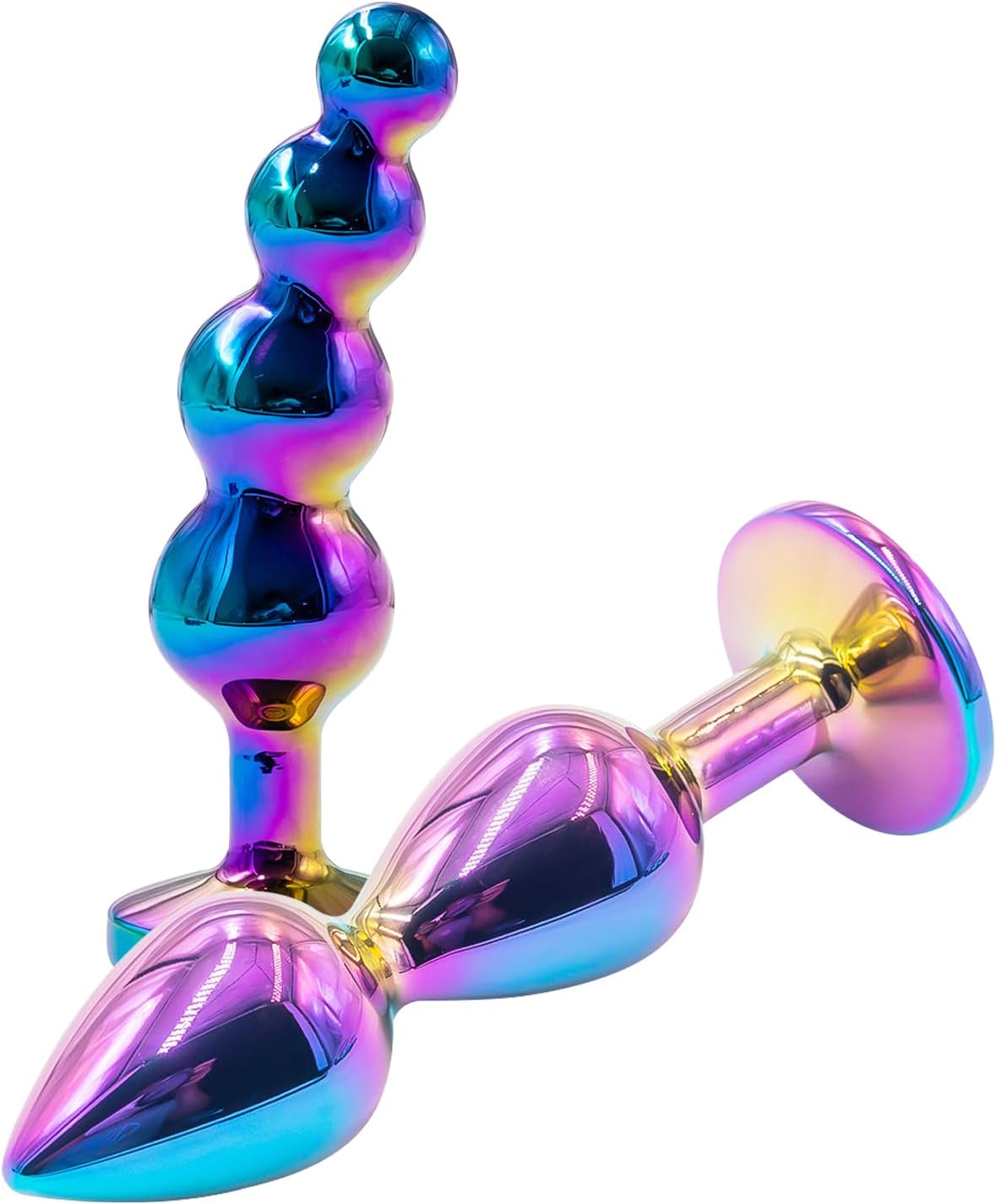 Metal Plug Set Adult Butt Chain Sex Toy Small Medium Large Beginner Advancer Crystal Jewellery Design for Men Prostate Massager Women Dildo (M)