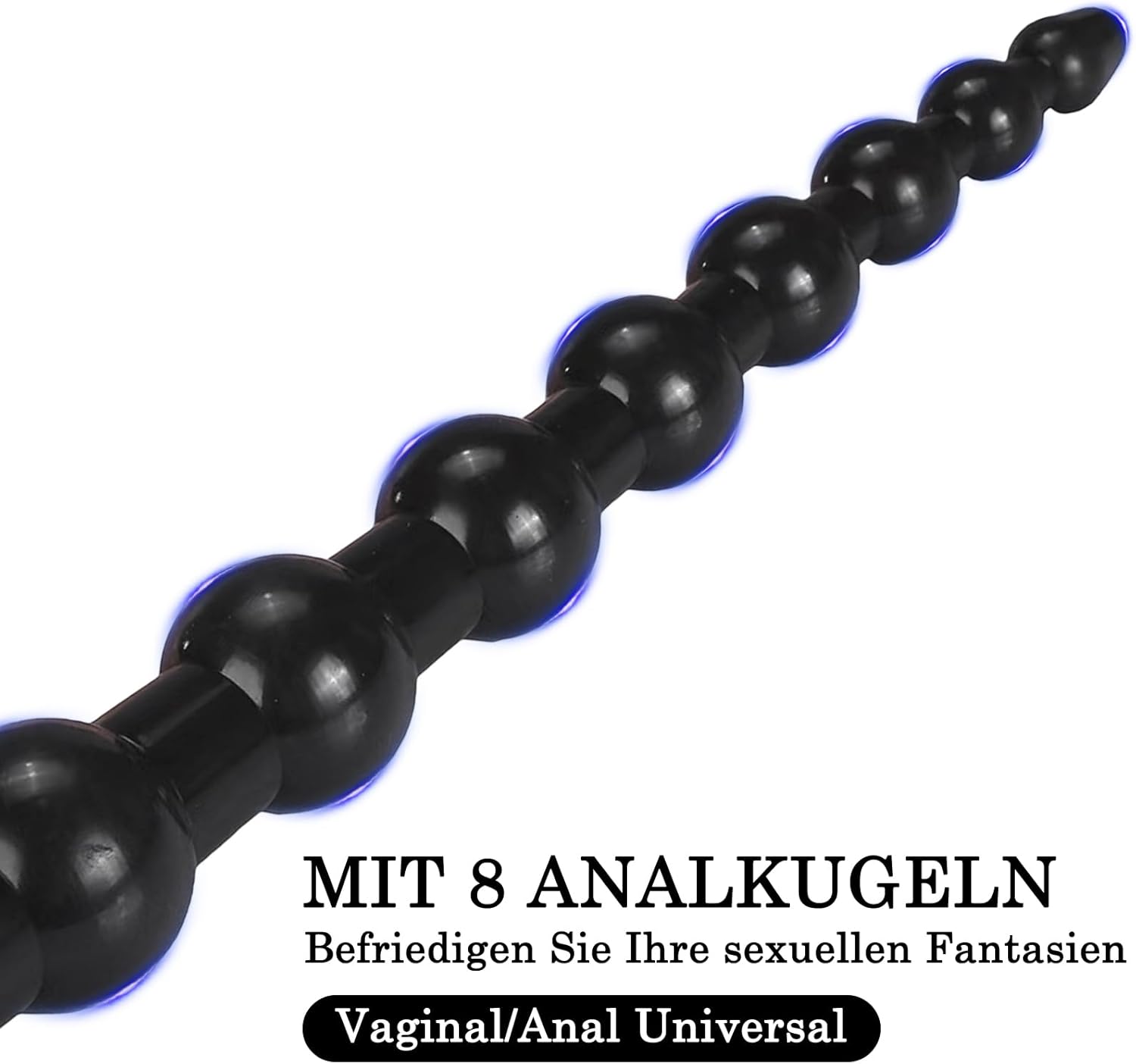 BDSMAGE 45 cm Large Plug, Giant Butt Plug, Dildo, XXL Toys, Stretcher, Bead Dilo Tail, Expander with Suction Cup, Erotic Sex Toy from 18 for Couples, Women, Men (Black) – Bild 3