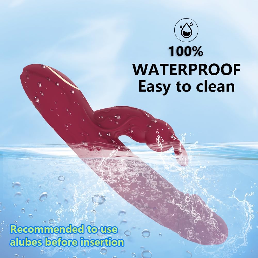 Jinqian Quiet and Strong Dildo Vibrator for Women, G-Spot Vibrators with Clitoral Stimulation for Women, 10 Vibration Modes, Rabbit Vibrator, Erotic Sex Toy for Couples, Extreme Sex – Bild 7