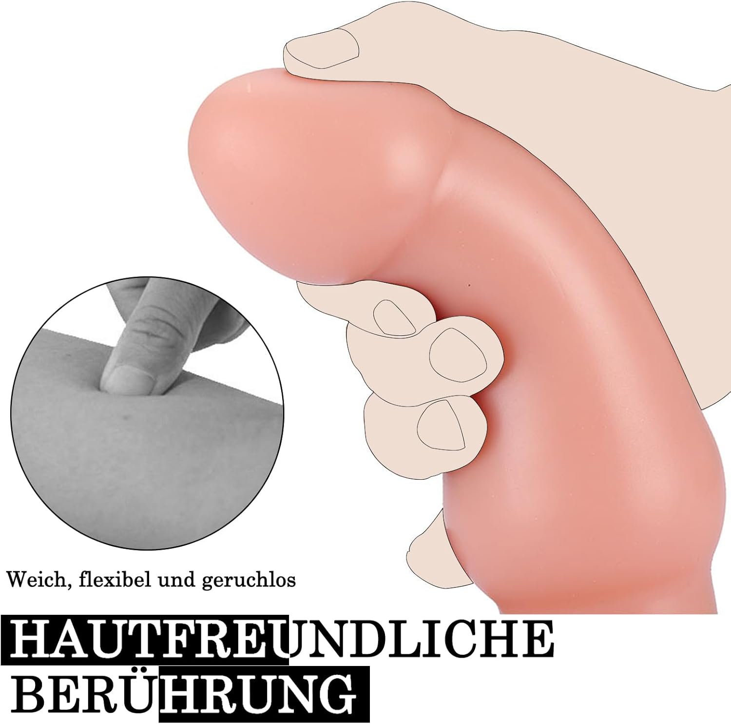 BDSMAGE Dildo XXL with Suction Cup, Plug Butt Plug Toys Plugs Sex Toy Stretcher Toys Erotic Sex Toy from 18 for Couples Women Men Extreme (Flesh Colour) – Bild 3