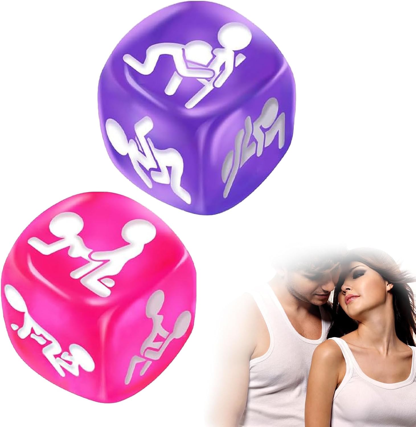 2-Piece Dice Game Set, Seductive Dice for Women and Men, Sex Positions for Couples, Kama Sutra Sex Game for Adults, Erotic Cube Sex Positions Textbook for Couples for Couples Adults