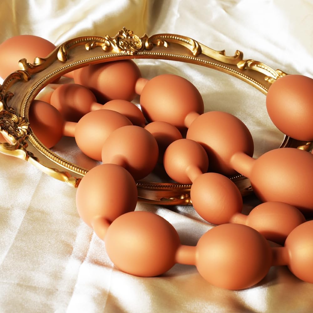 Jixaxe Extra Long Balls Devil Chain with Beads Dildo Hook Anus Masturbator Dilator Sexual Stimulation Graduation Sex Toy Plug for Men Women (M) – Bild 4