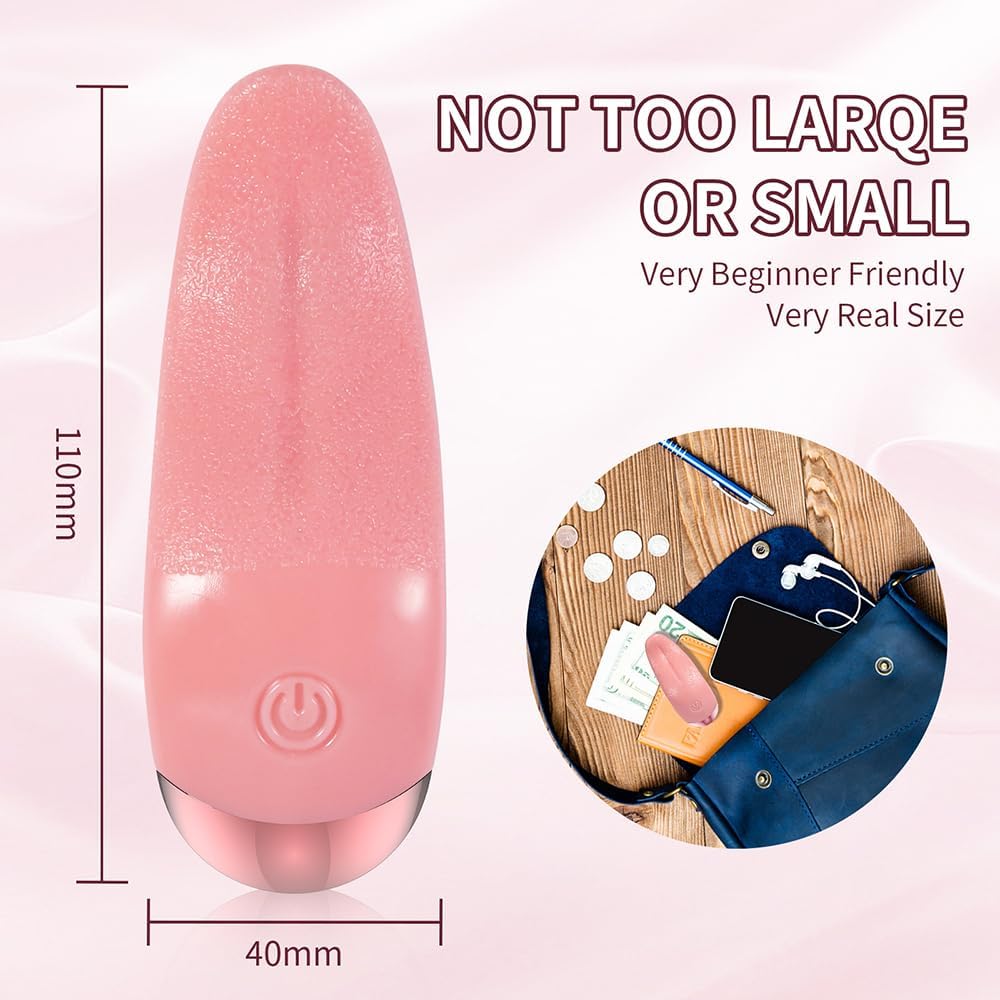 Xuomt Realistic Tongue Vibrator with 10 Vibration Modes, G-Spot Vagina Stimulator, Smart Female Masturbator, Nipple Stimulation of the Clitoris, Oral Dildo, Sex Toy for Women, Couples (Pink) – Bild 2