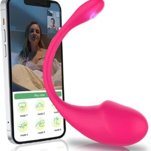 ZWFUN Remote Control App Vibrator Female Bluetooth Vibrating G Spot Vibrator with 10 Vibration Modes, Nipple Clitoris Stimulator Remote Panties Clit Sex Toy for Women (Red)