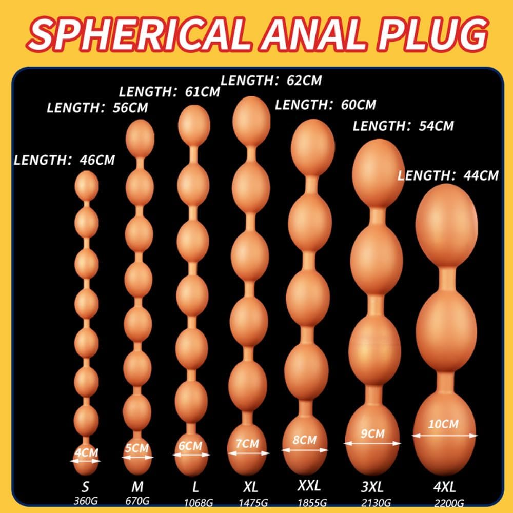 Jixaxe Extra Long Balls Devil Chain with Beads Dildo Hook Anus Masturbator Dilator Sexual Stimulation Graduation Sex Toy Plug for Men Women (M) – Bild 2