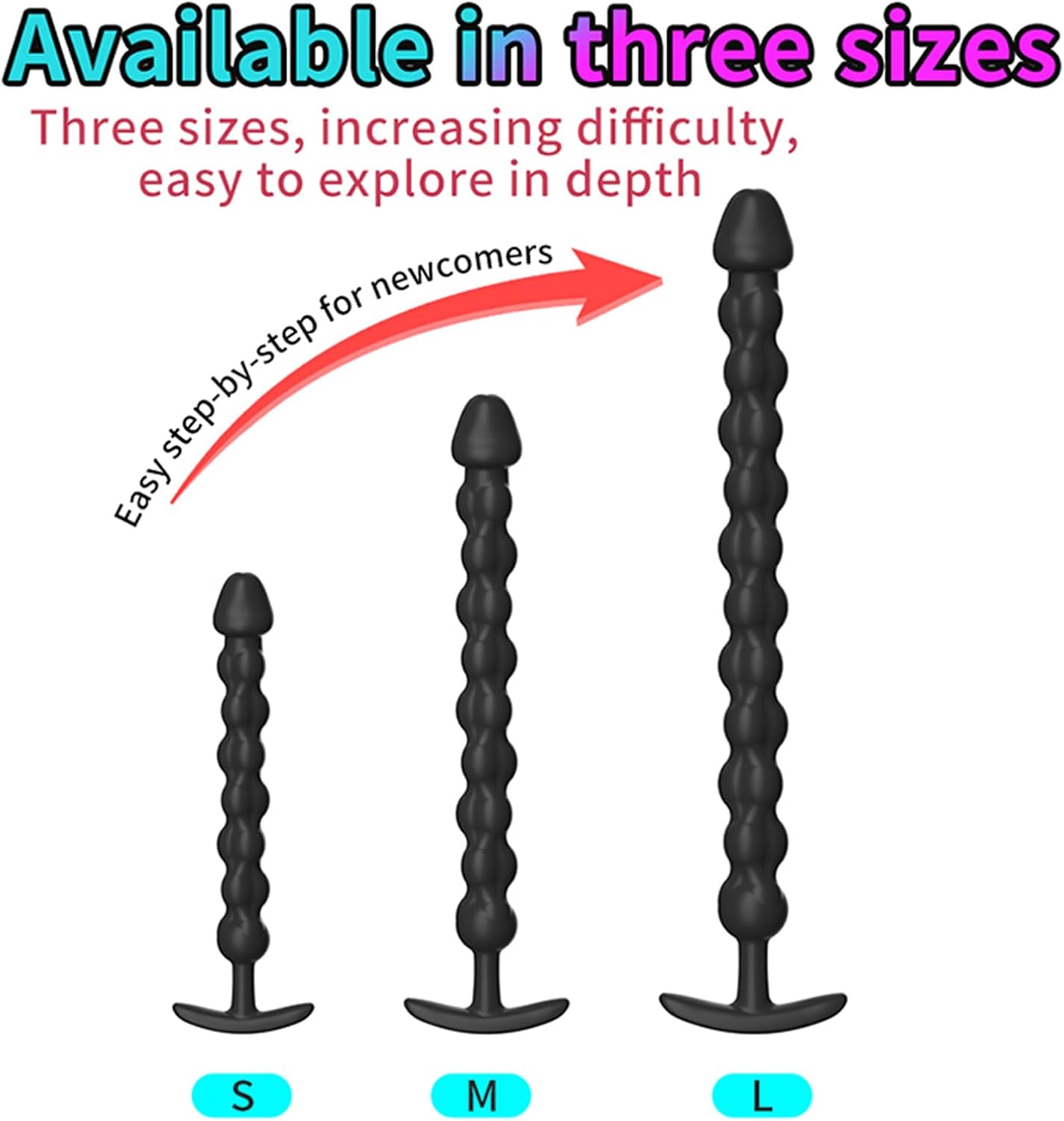 HYSMY Pull Beads with Beads Pull Rings Chain Dildo Neutral Plug Suitable for Couples and Individuals Body Safety Silicone Sex Toy (M) – Bild 5