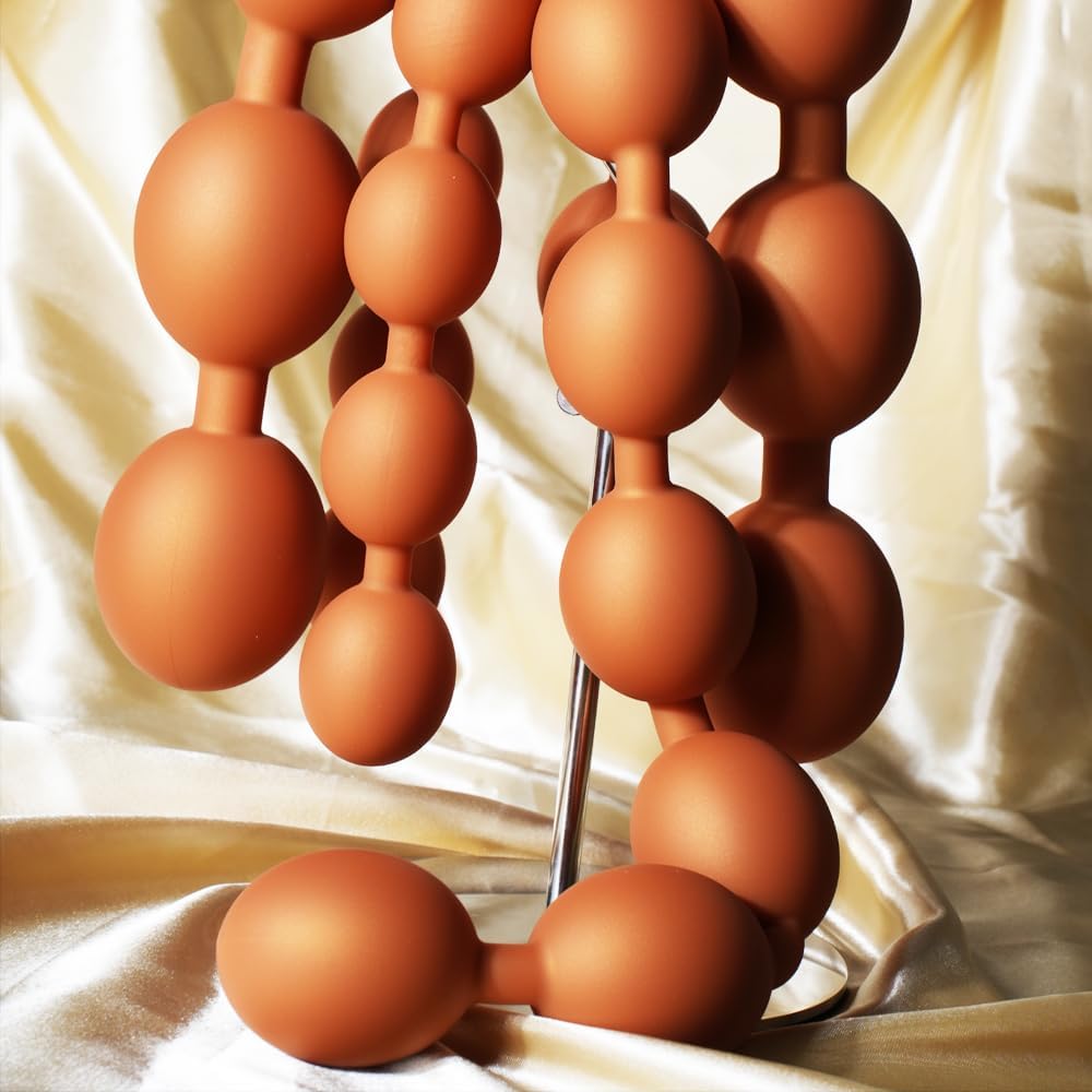 Jixaxe Extra Long Balls Devil Chain with Beads Dildo Hook Anus Masturbator Dilator Sexual Stimulation Graduation Sex Toy Plug for Men Women (M) – Bild 6